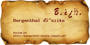Bergenthal Őszike névjegykártya